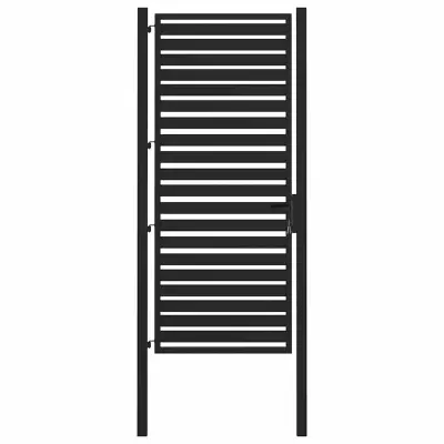 vidaXL Vrtna vrata z zaklepanjem črna 100x200 cm aluminij