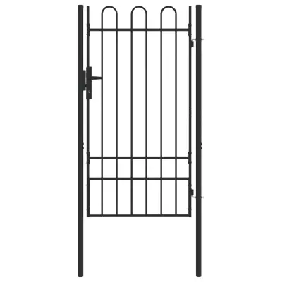 vidaXL Ograjna vrata BOXTEL 103 x 225 cm Prašno lakirano jeklo Siva