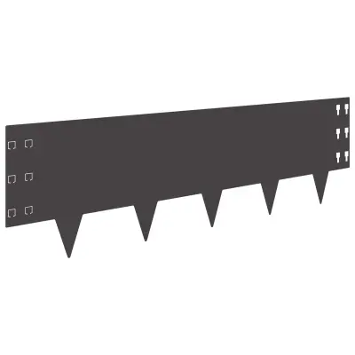 vidaXL Robovi trave 10 pcs 100 x 30 cm Jeklo Črna