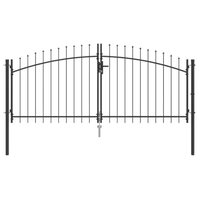 vidaXL Dvojna vrata s ključavnico Woerden Siva 299,5 x 149,5 cm Jeklo
