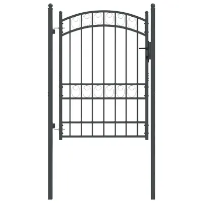 vidaXL Ograjna vrata EMMEN 170 x 100 cm Jeklo s prašnim premazom Siva