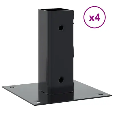 vidaXL Podstavki za stebre kvadratni 4 kosi antracitni 46x46 mm prašno barvano jeklo