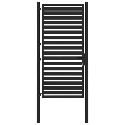 vidaXL Vrtna vrata z zaklepanjem črna 100x180 cm aluminij