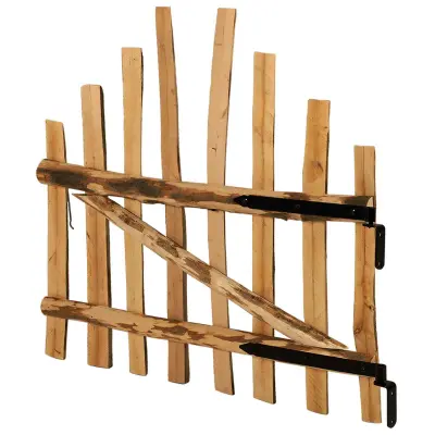vidaXL Obočen ogradi vrata 100 x 90 cm Impregniran les lešnika Rjava