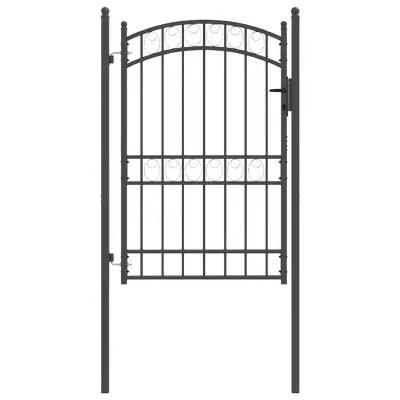 vidaXL Ograjna vrata EMMEN 200 x 100 cm Jeklo s prašnim premazom Siva