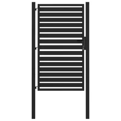 vidaXL Vrtna vrata z zaklepanjem črna 100x150 cm aluminij