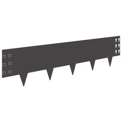 vidaXL Robovi trave 30 pcs 100 x 25 cm Jeklo Črna