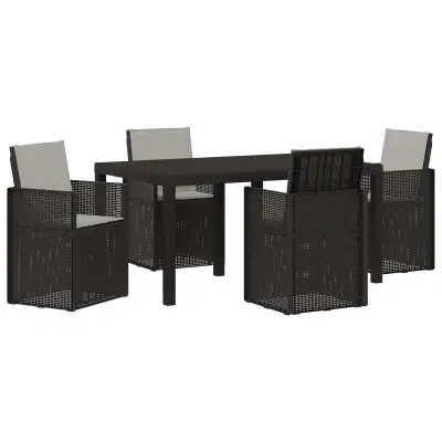 vidaXL Komplet za jedilnico v vrtu 5 pcs Antracit in svetlo siva PP