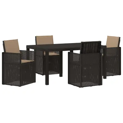 vidaXL Komplet za jedilnico v vrtu 5 pcs Antracit in taupe PP