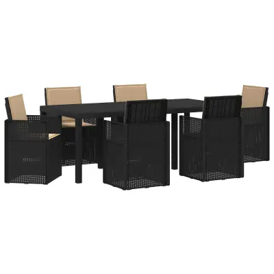 vidaXL Komplet za jedilnico v vrtu 7 pcs Antracit in taupe PP