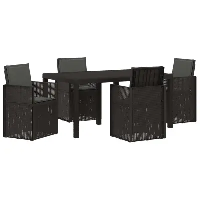 vidaXL Komplet za jedilnico v vrtu z blazino 5 pcs Antracit PP