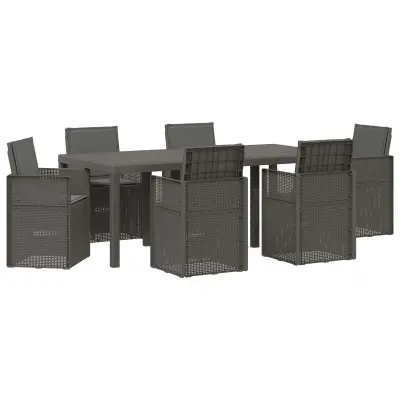 vidaXL Komplet za jedilnico v vrtu 7 pcs Svetlo siva in antracit PP