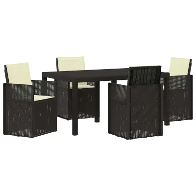 vidaXL Komplet za jedilnico v vrtu z blazino 5 pcs Antracit in krem PP