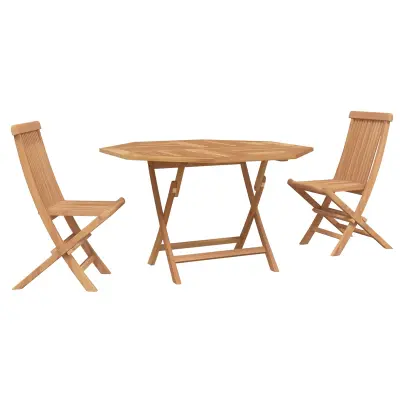 vidaXL Vrtnik Bistro Set 3 pcs Rjava Masivno teakovo les