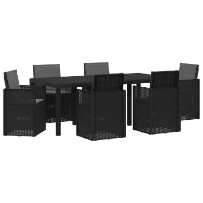 vidaXL Komplet za jedilnico v vrtu z blazino 7 pcs Antracit PP