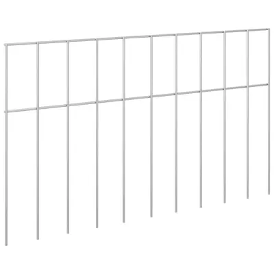 vidaXL Vrtni panel ograje 12 pcs Pocinkano jeklo Srebrna