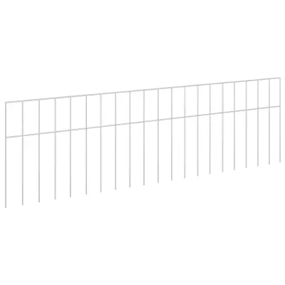 vidaXL Vrtni panel ograje 48 pcs Pocinkano jeklo Srebrna