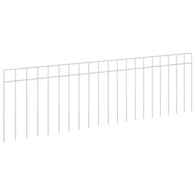 vidaXL Vrtni panel ograje 12 pcs Pocinkano jeklo Srebrna