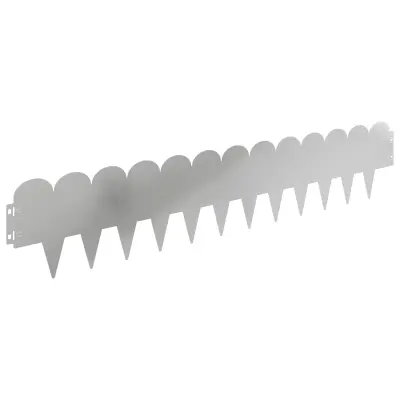 vidaXL Robovi trave 10 pcs 103 x 20 cm Jeklo Srebrna