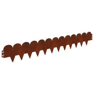 vidaXL Robovi trave 30 pcs 103 x 15 cm Jeklo Rjav
