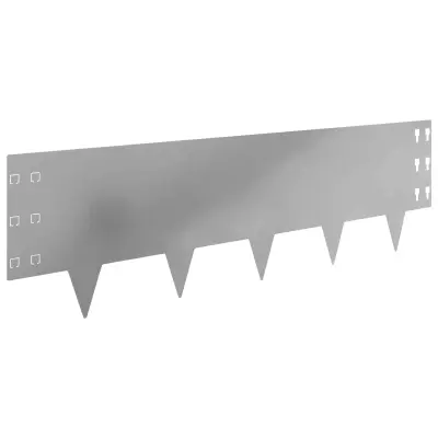 vidaXL Robovi trave 10 pcs 100 x 30 cm Jeklo Srebrna