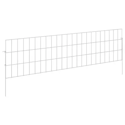 vidaXL Ograja za vrt z žeblji 12 pcs 115 x 30 cm Mesh Pocinkano jeklo