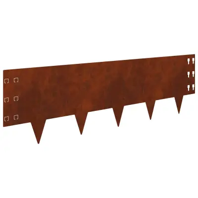 vidaXL Robovi trave 30 pcs 100 x 30 cm Jeklo Rjav