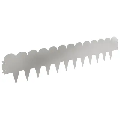 vidaXL Robovi trave 20 pcs 103 x 20 cm Jeklo Srebrna