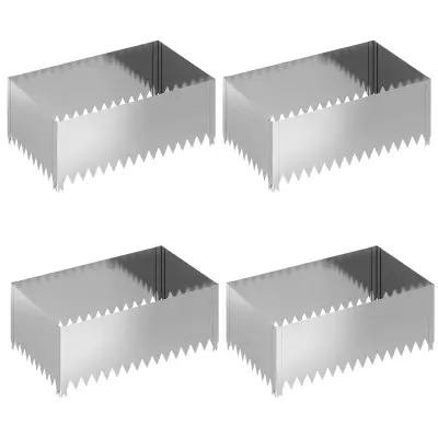 vidaXL Robovi trave 4 pcs 100 x 60 x 35 cm Jeklo Srebrna