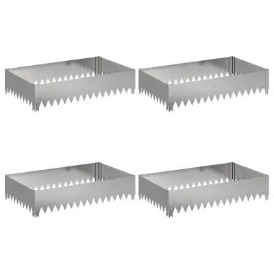 vidaXL Robovi trave 4 pcs 100 x 60 x 20 cm Jeklo Srebrna