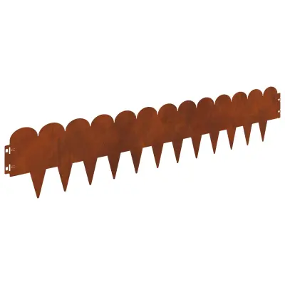 vidaXL Robovi trave 30 pcs 103 x 20 cm Jeklo Rjav