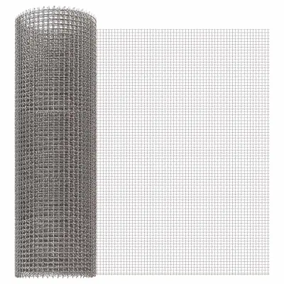 vidaXL Mrežna zaslona 40 x 200 cm 3 Mesh Inox 201 Srebrna