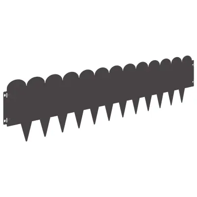 vidaXL Robovi trave 30 pcs 103 x 25 cm Jeklo Črna
