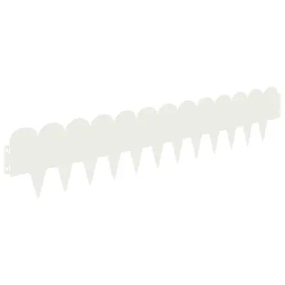 vidaXL Robovi trave 10 pcs 103 x 20 cm Jeklo Bela