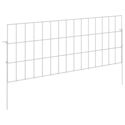 vidaXL Ograja za vrt z žeblji 12 pcs 75 x 30 cm Mesh Pocinkano jeklo