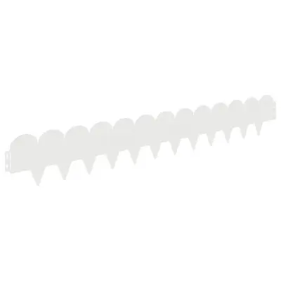 vidaXL Robovi trave 10 pcs 103 x 15 cm Jeklo Bela
