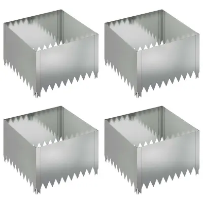 vidaXL Robovi trave 4 pcs 60 x 60 x 35 cm Jeklo Srebrna