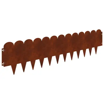 vidaXL Robovi trave 30 pcs 103 x 25 cm Jeklo Rjav