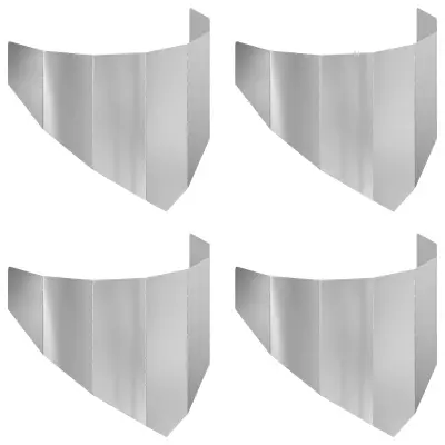 vidaXL Robovi trave 4 pcs 100 x 45 cm Jeklo Srebrna