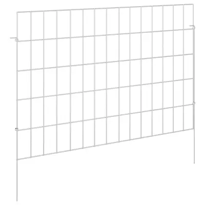 vidaXL Ograja za vrt z žeblji 24 pcs 75 x 50 cm Mesh Pocinkano jeklo