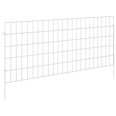 vidaXL Ograja za vrt z žeblji 12 pcs 115 x 50 cm Mesh Pocinkano jeklo
