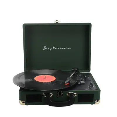 PRIXTON Vintage Gramofon VC400 Temno Zelena z Bluetoothom