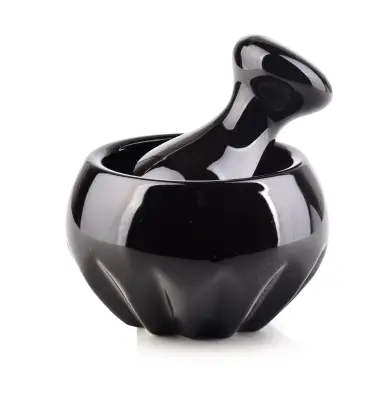 Možnar porcelan Mondex Modern Life 10x6,8cm črn 1kos