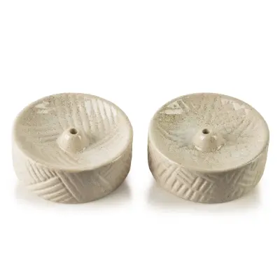 Podstavek za kadilo keramika Mondex Since 1986 7x7x3 cm bež 2 kos