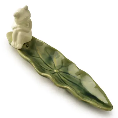 Podstavek za kadilo keramika Mondex Since 1986 20x5.5x7.5cm zelena siva 1 kos