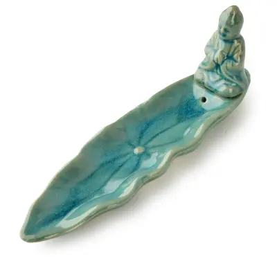 Podstavek keramika Mondex Budda 21x6x8 zelena 1 kos