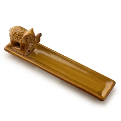 Podstavek za kadilo keramika Mondex Since 1986 20x5x7cm medeni 1kos