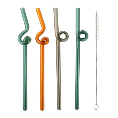 Slamice steklene Peter Komplet 20cm pisane 4kos