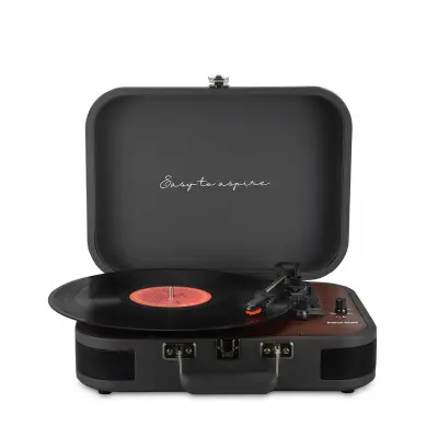 PRIXTON Vintage Gramofon VC600 Temno Siva z Bluetoothom