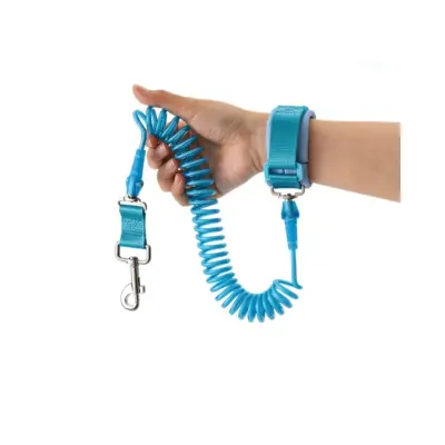 Odsevni zapestni povodec 1,5m – oblazinjen prostoročni povodec 360° Blue